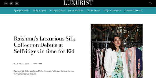 Raishma Silk Collection Featured in Luxurist Magazine