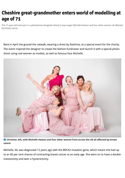 Breast Cancer Now Charity Fundraiser Featured in Cheshire Live