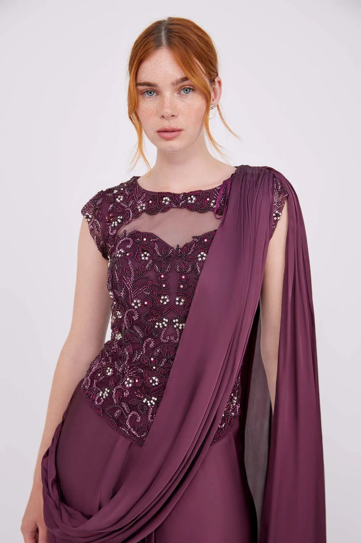 Anika Burgundy Gown