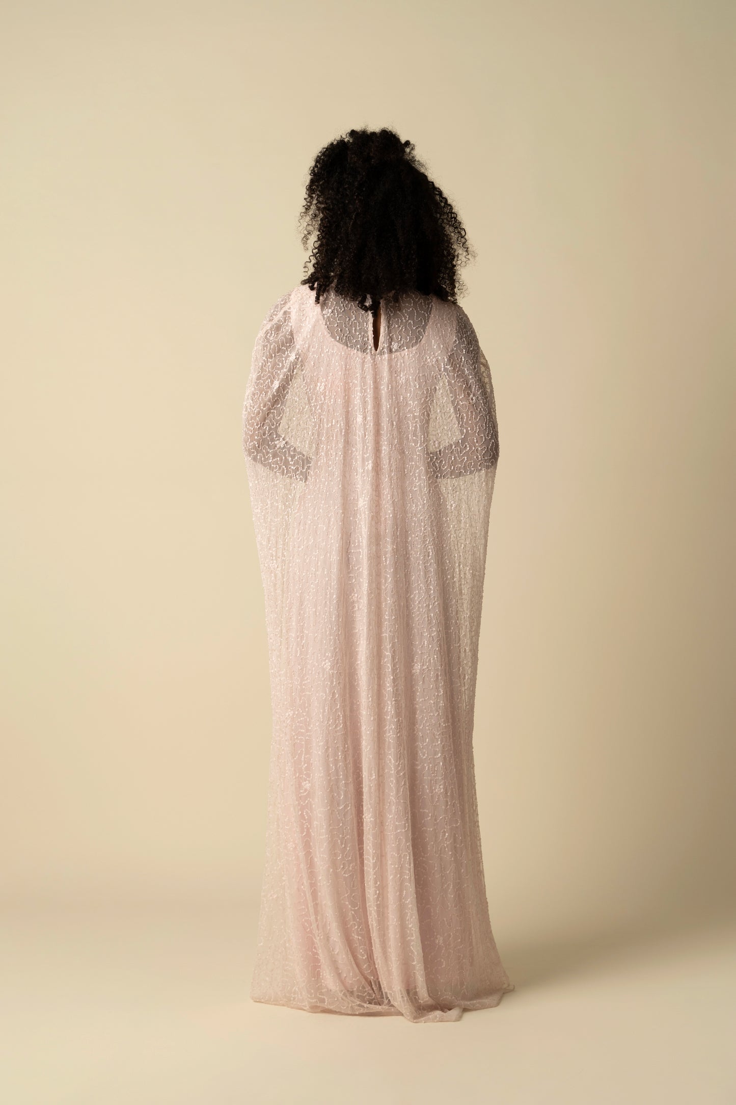 Blush Melony Cape Gown