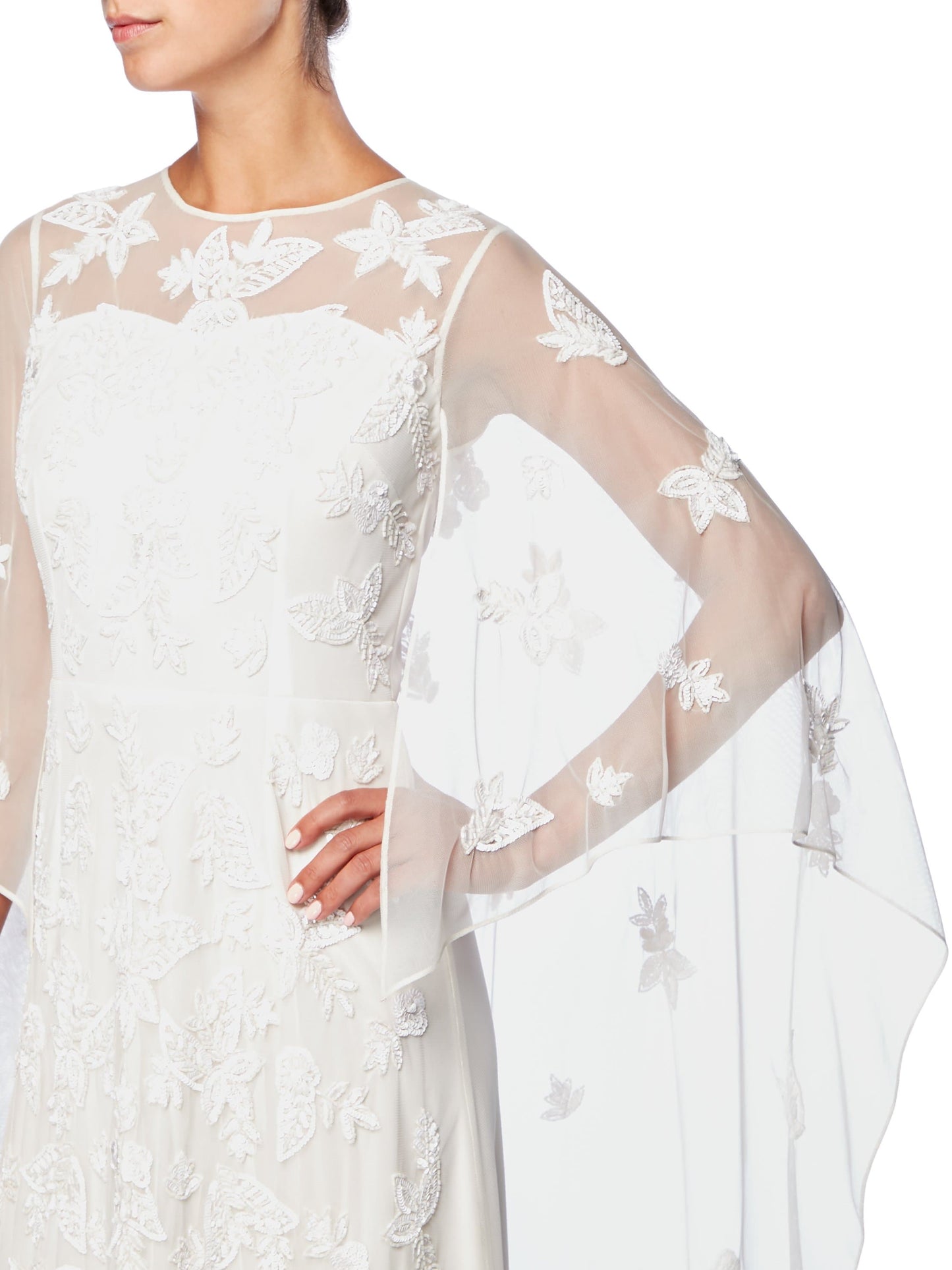 Cape White Bridal Gown