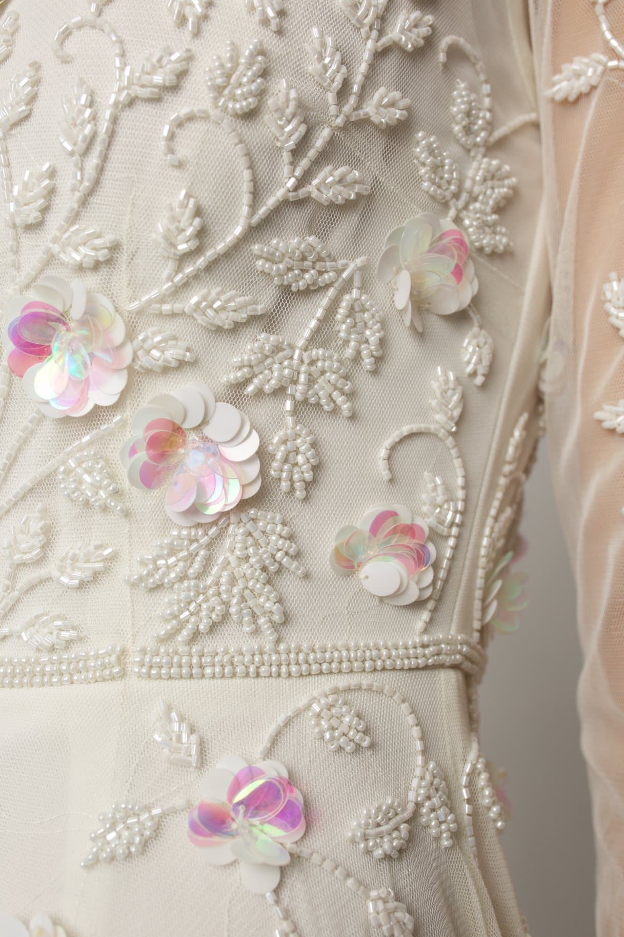 Long Sleeve Floral Bridal Gown