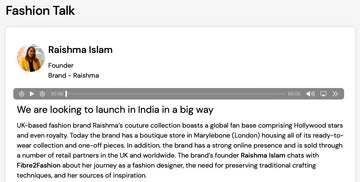 Raishma Discusses Launching in India