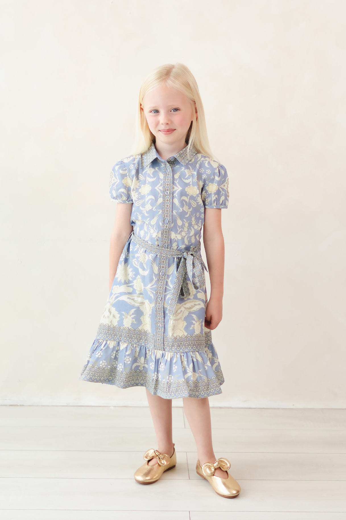Rosey Blue Kids Dress