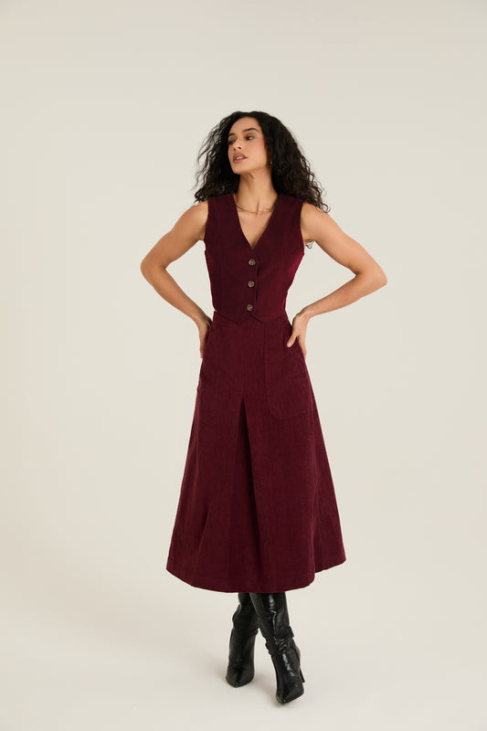 Milan Burgundy Waistcoat