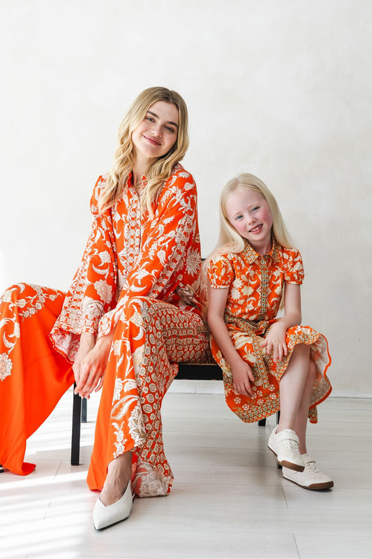 Rosey Orange Kids Dress