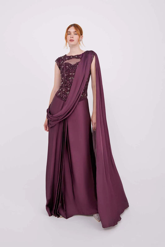Anika Burgundy Gown