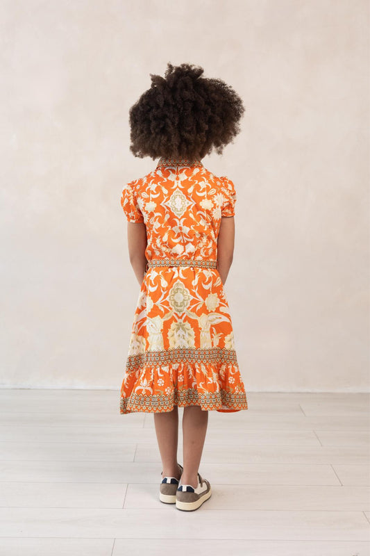 Rosey Orange Kids Dress