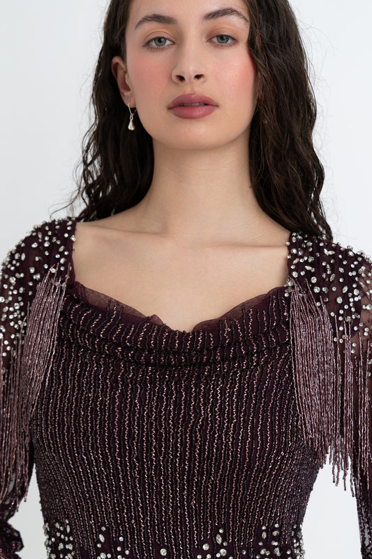 Lainey Burgundy Gown