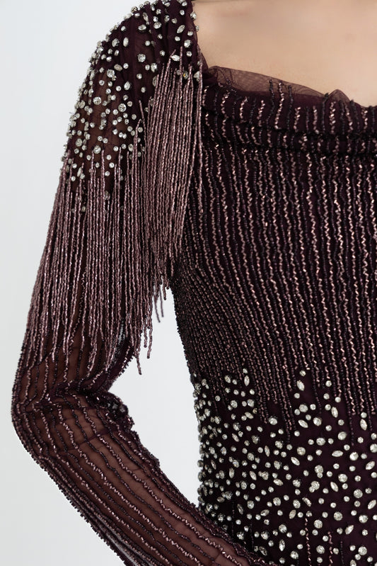 Lainey Burgundy Gown
