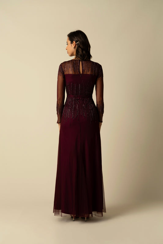 Burgundy Laurel Gown