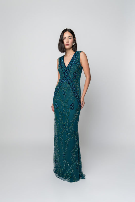 Tania Teal Gown