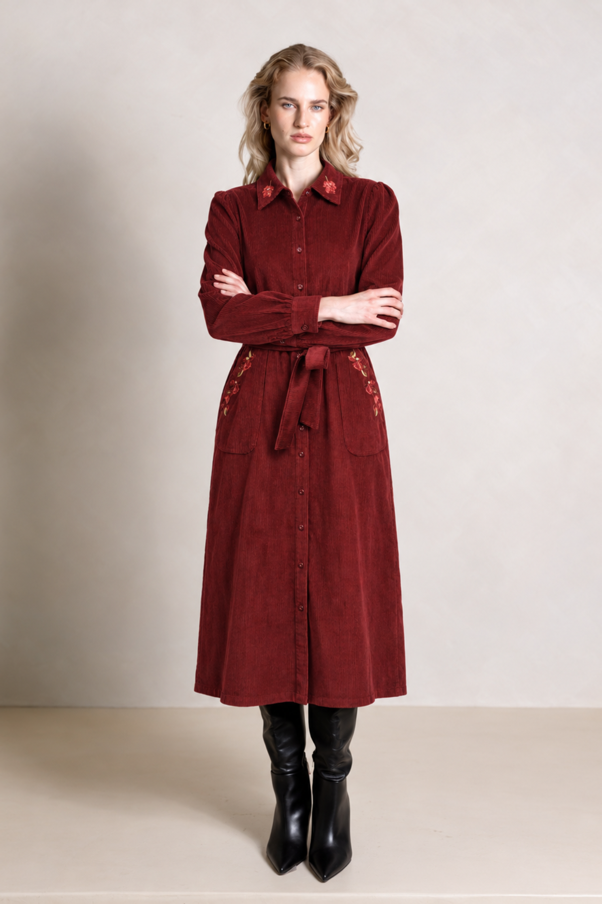 Gina Burgundy Dress