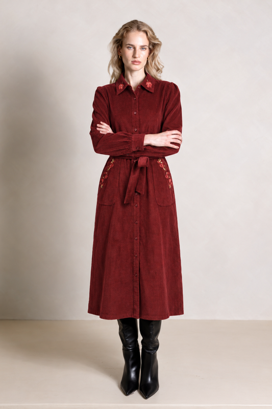 Gina Burgundy Dress