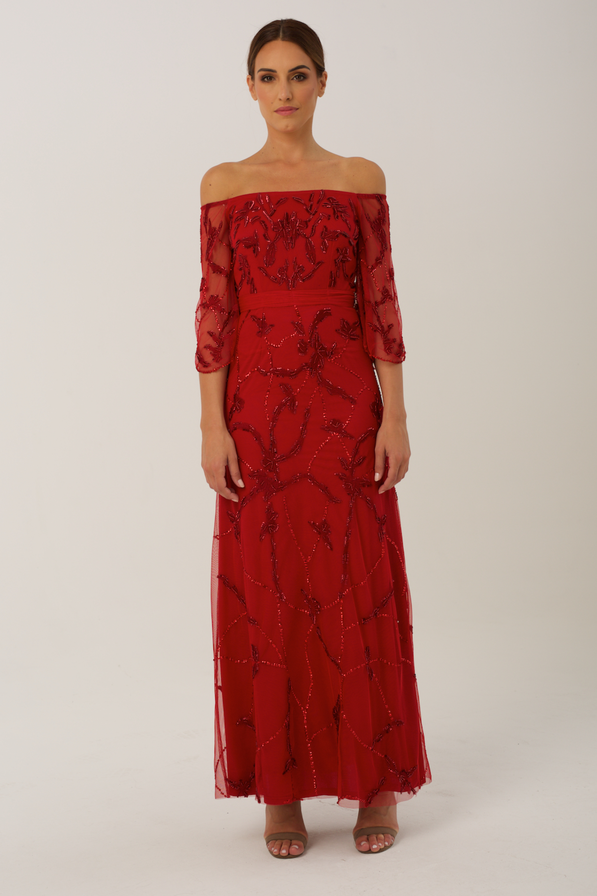 red poppy evening gown 